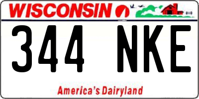 WI license plate 344NKE