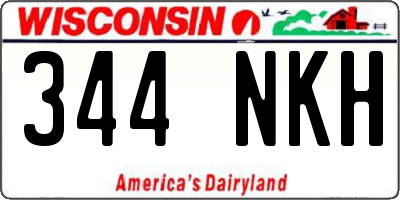 WI license plate 344NKH
