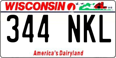 WI license plate 344NKL
