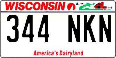 WI license plate 344NKN
