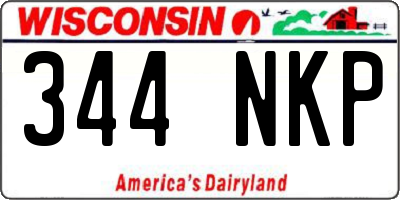 WI license plate 344NKP