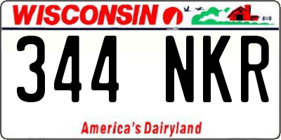 WI license plate 344NKR
