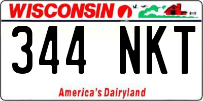 WI license plate 344NKT