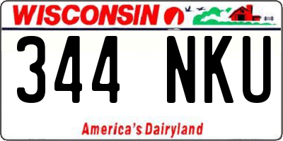 WI license plate 344NKU