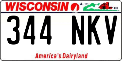 WI license plate 344NKV