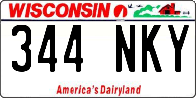 WI license plate 344NKY