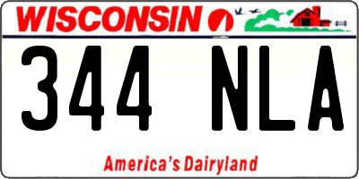 WI license plate 344NLA
