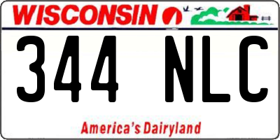 WI license plate 344NLC