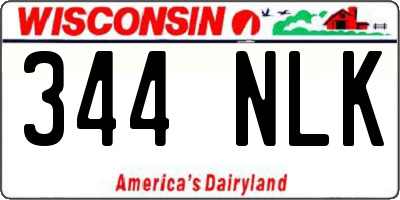 WI license plate 344NLK