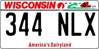 WI license plate 344NLX