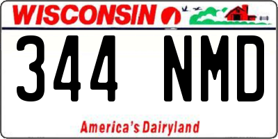 WI license plate 344NMD