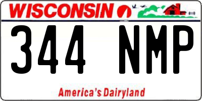 WI license plate 344NMP