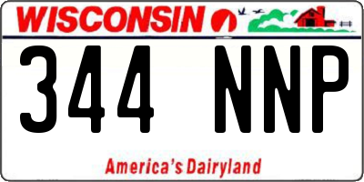 WI license plate 344NNP