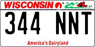WI license plate 344NNT