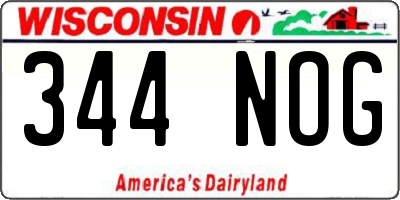 WI license plate 344NOG