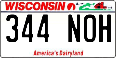 WI license plate 344NOH