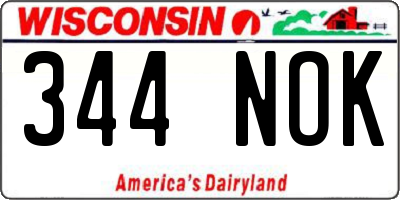 WI license plate 344NOK