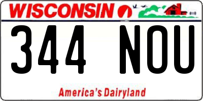 WI license plate 344NOU