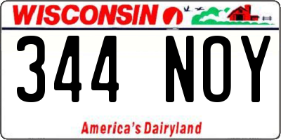 WI license plate 344NOY