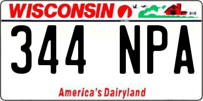 WI license plate 344NPA