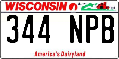 WI license plate 344NPB