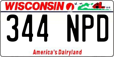 WI license plate 344NPD