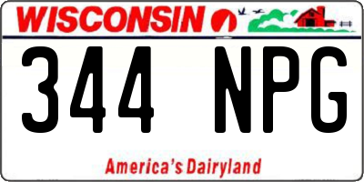 WI license plate 344NPG