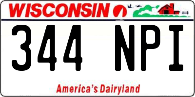 WI license plate 344NPI