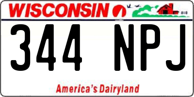 WI license plate 344NPJ