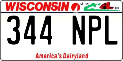 WI license plate 344NPL