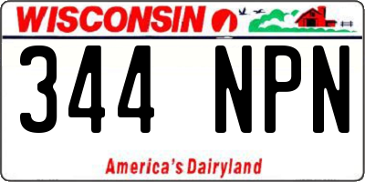 WI license plate 344NPN
