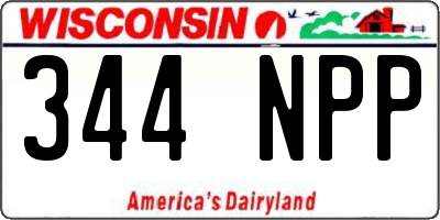 WI license plate 344NPP