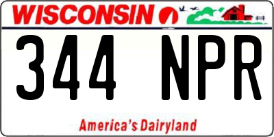 WI license plate 344NPR