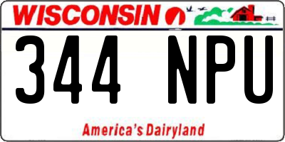 WI license plate 344NPU