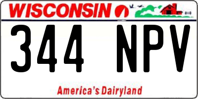 WI license plate 344NPV