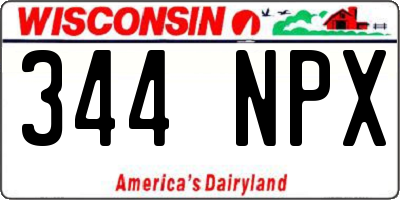 WI license plate 344NPX