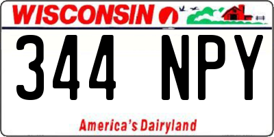 WI license plate 344NPY
