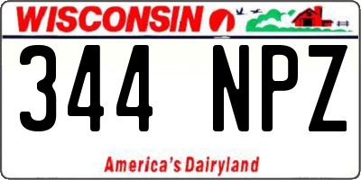 WI license plate 344NPZ
