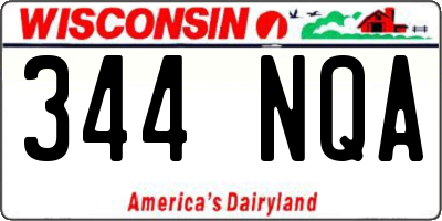 WI license plate 344NQA
