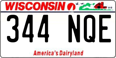 WI license plate 344NQE