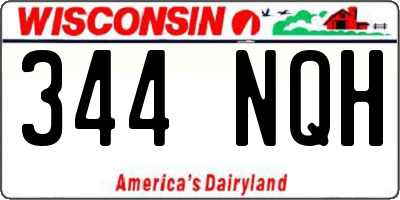 WI license plate 344NQH