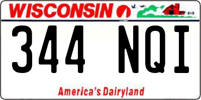 WI license plate 344NQI