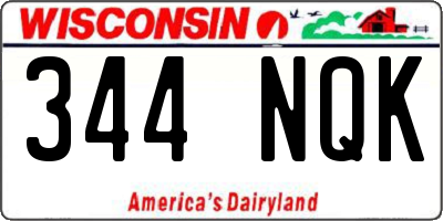 WI license plate 344NQK