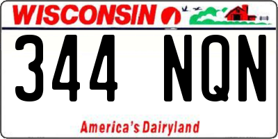 WI license plate 344NQN