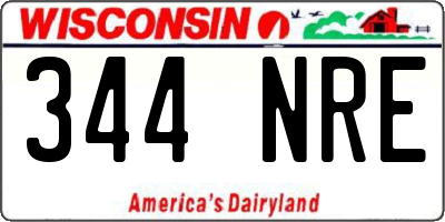 WI license plate 344NRE