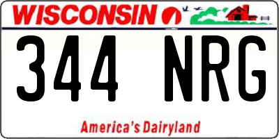 WI license plate 344NRG