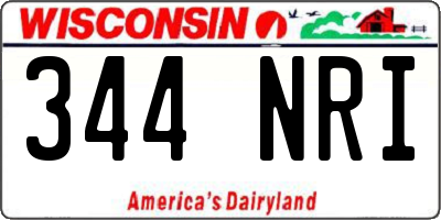 WI license plate 344NRI
