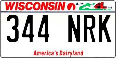WI license plate 344NRK