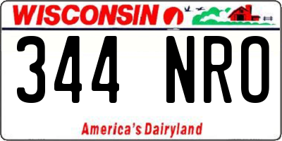 WI license plate 344NRO