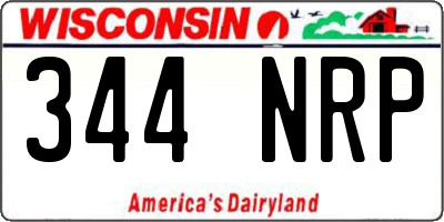 WI license plate 344NRP